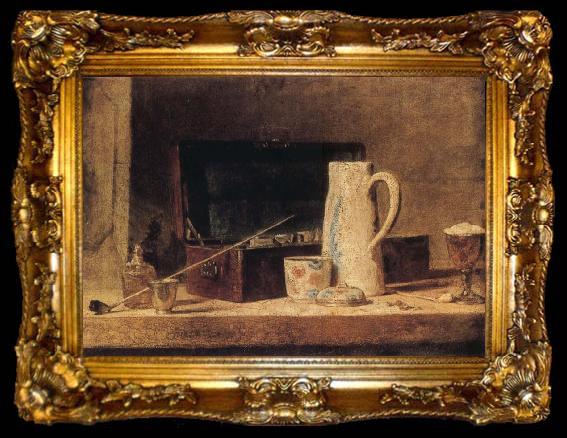 framed  Jean Baptiste Simeon Chardin Pipe and Jug, ta009-2